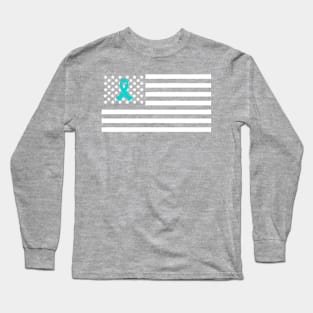 PTSD Awareness American Flag Long Sleeve T-Shirt